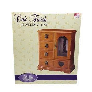 Oak finish jewelry set